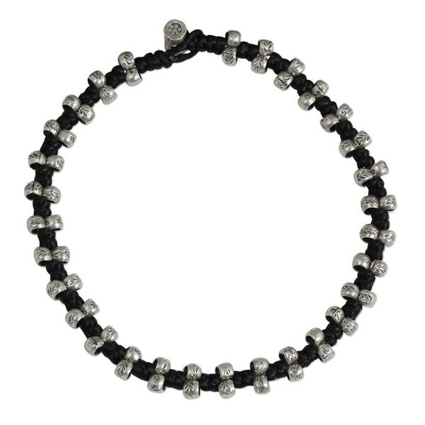 Alternate image for Hill Tribe Silver Accent Wristband Bracelet from Thailand Karen Stars