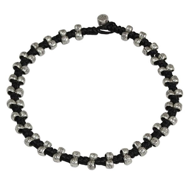 Alternate image for Hill Tribe Silver Accent Wristband Bracelet from Thailand Karen Stars