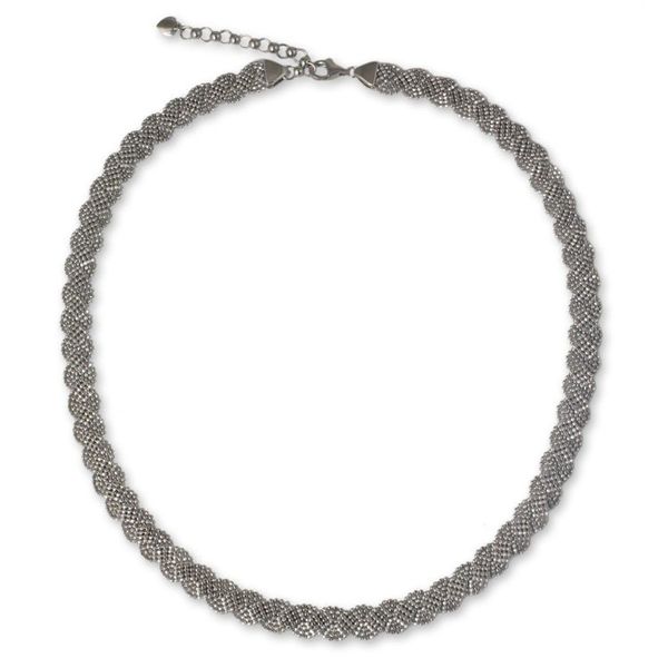 Alternate image for Sterling Silver 925 Necklace with Serpentine Curved Design Serpentine Chic