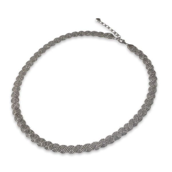 Alternate image for Sterling Silver 925 Necklace with Serpentine Curved Design Serpentine Chic