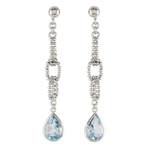 Alternate image for Handcrafted Sterling Silver and Blue Topaz Dangle Earrings After the Rain