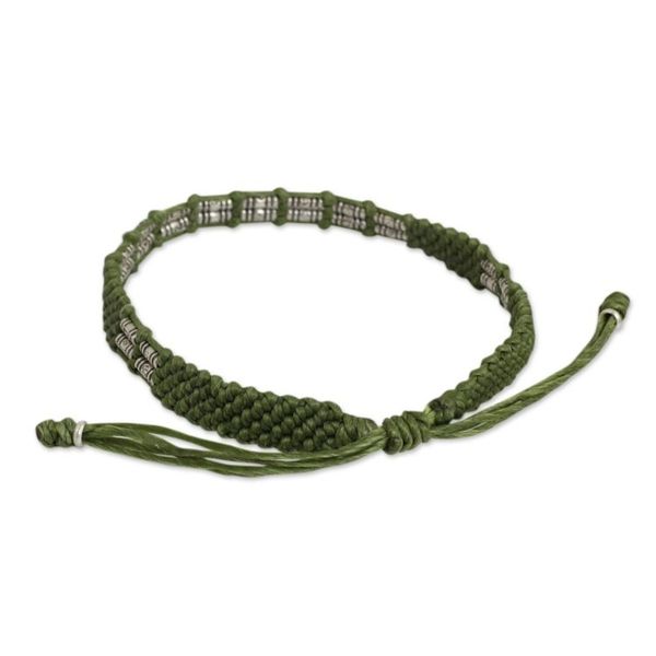 Alternate image for Green Cord Braided Bracelet Handmade in Thailand Affinity in Green