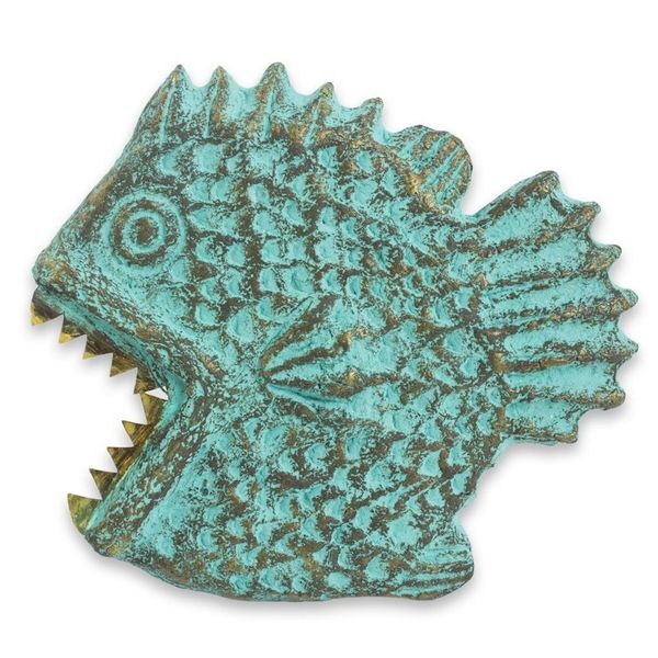 Alternate image for Fish Wall Adornment Handmade Recycled Paper Sculpture Hungry Piranha