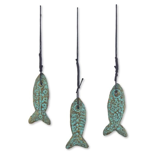Alternate image for Handmade Recycled Paper Fish Buddhism Ornaments Set of 3 Happiness Fish