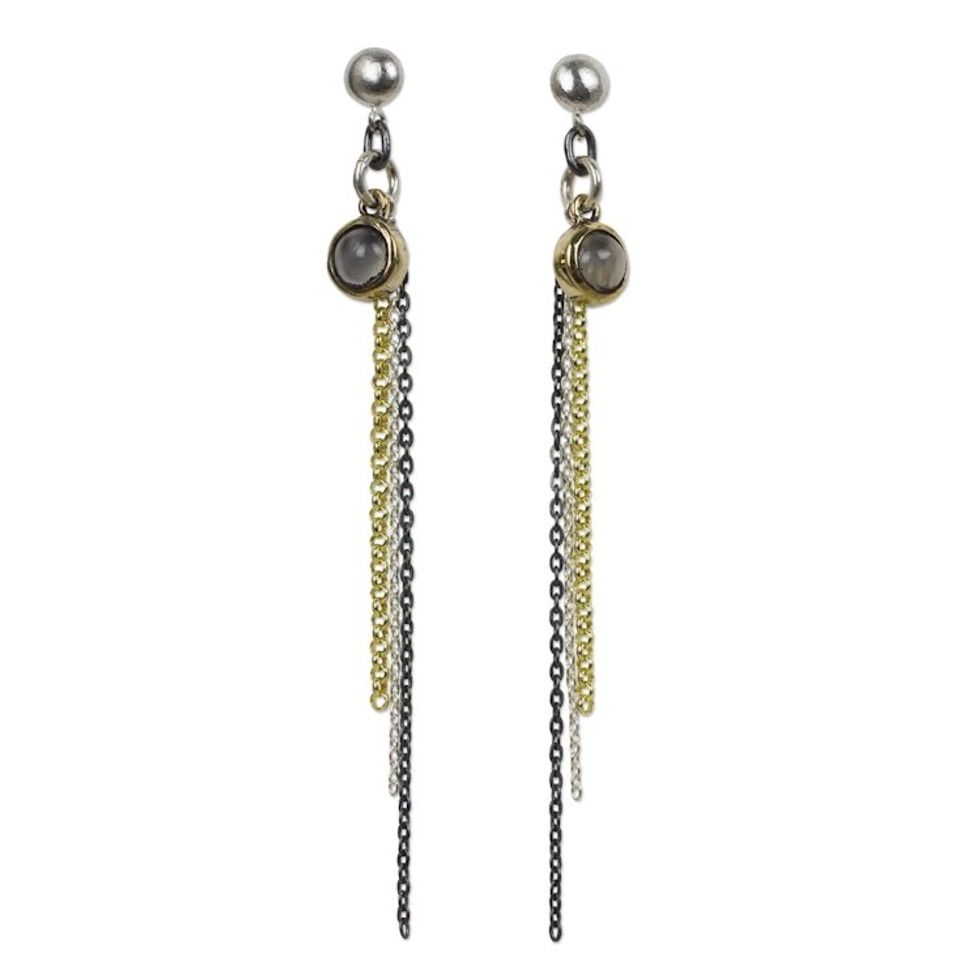 Smoky Quartz on 925 Silver and Gold Plated Earrings 'Siam Enchantment'