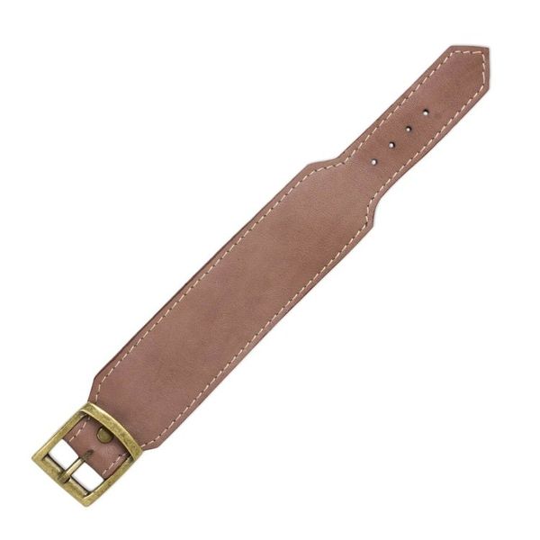 Alternate image for Thai Handcrafted Leather Wristband in Grey-Brown Courage in Versatile Brown