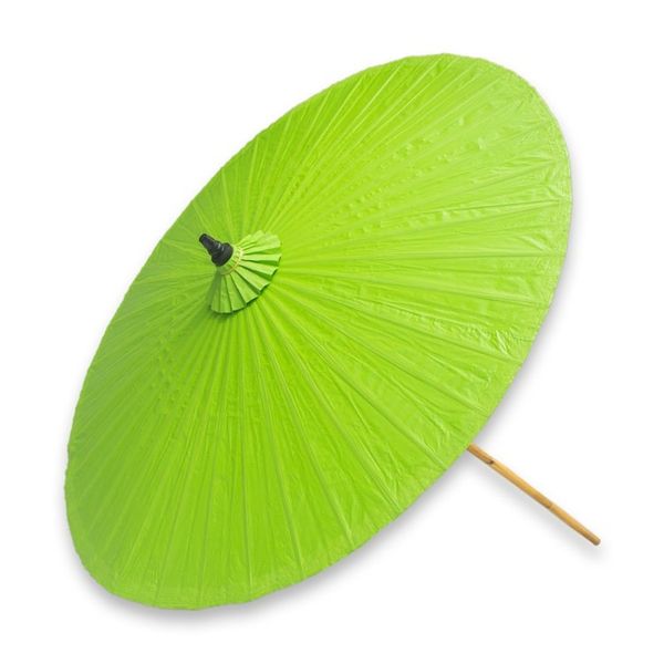Alternate image for Lime Green Garden Umbrella Crafted of Cotton and Bamboo Happy Garden in Bright Green