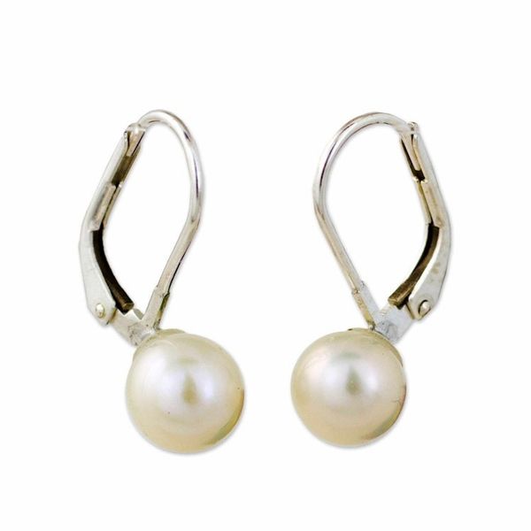 Alternate image for Cultured Pearl Drop Earrings High Polish from Thailand Pure Lily