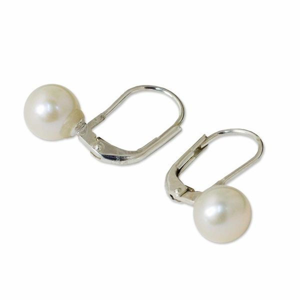 Alternate image for Cultured Pearl Drop Earrings High Polish from Thailand Pure Lily
