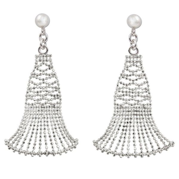 Alternate image for Fan Shaped Sterling Silver Dangle Earrings from Thailand Flowing Dresses