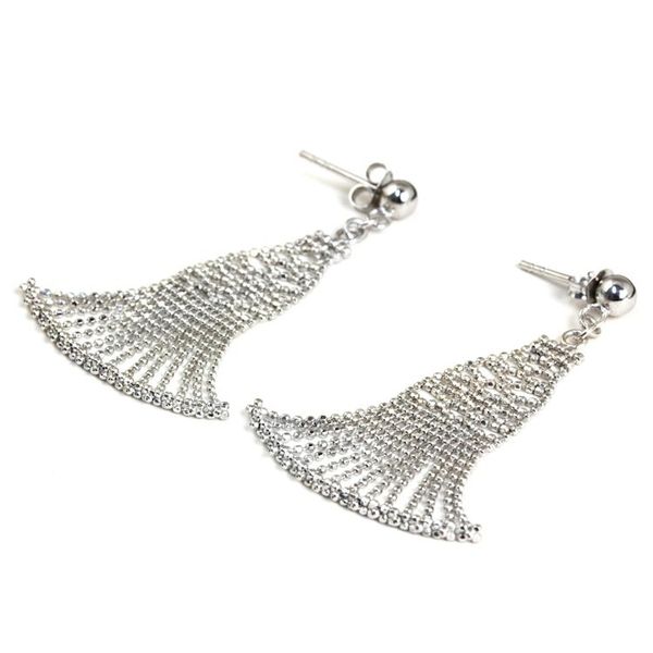 Alternate image for Fan Shaped Sterling Silver Dangle Earrings from Thailand Flowing Dresses