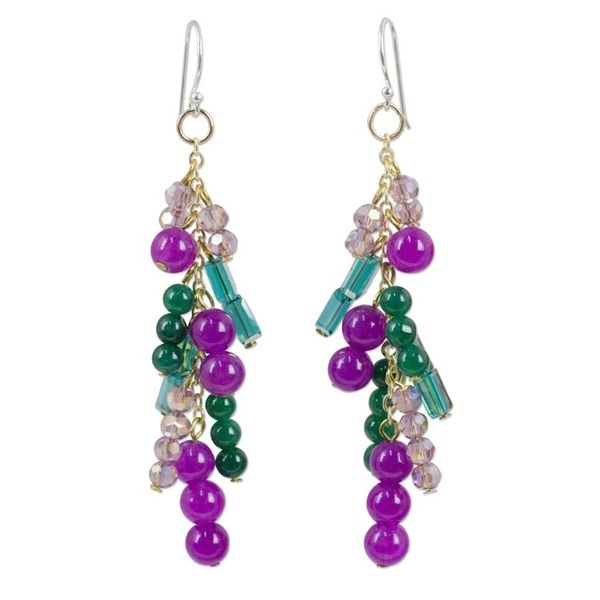 Alternate image for 24k Gold Plated Silver and Quartz Waterfall Earrings Brilliant Cascade