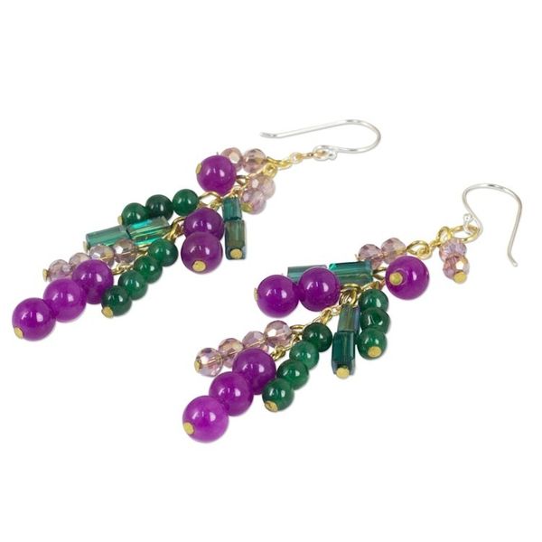 Alternate image for 24k Gold Plated Silver and Quartz Waterfall Earrings Brilliant Cascade