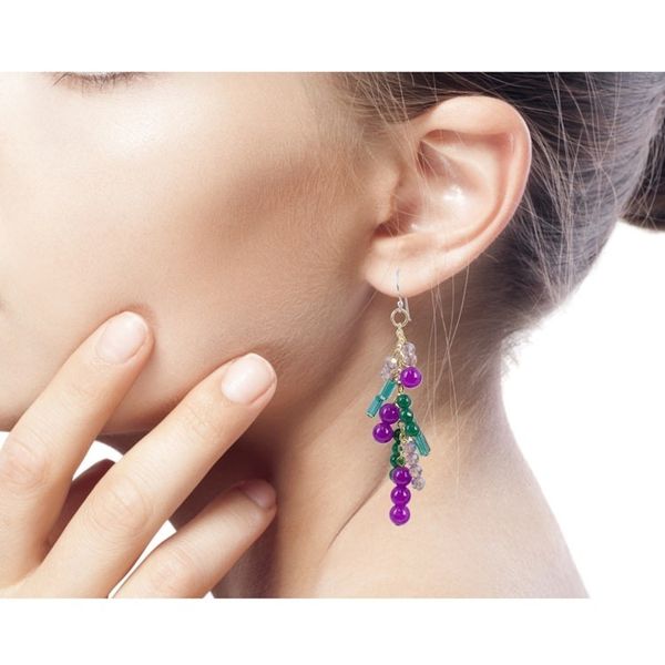 Alternate image for 24k Gold Plated Silver and Quartz Waterfall Earrings Brilliant Cascade