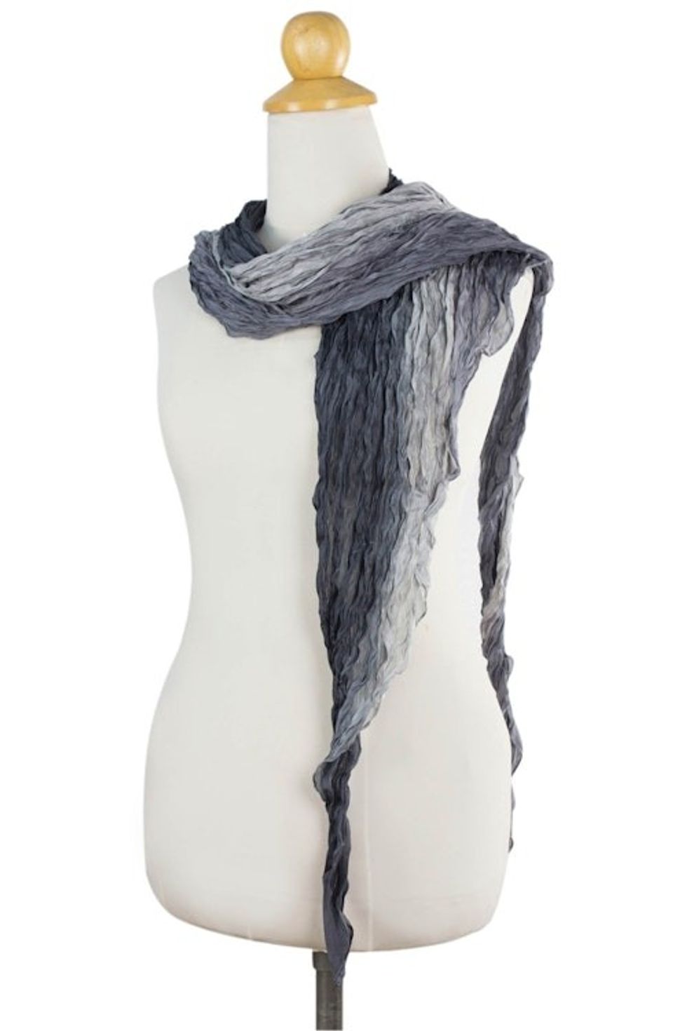Hand Dyed Light and Dark Gray Silk Scarf from Thailand 'Summer Smoke'