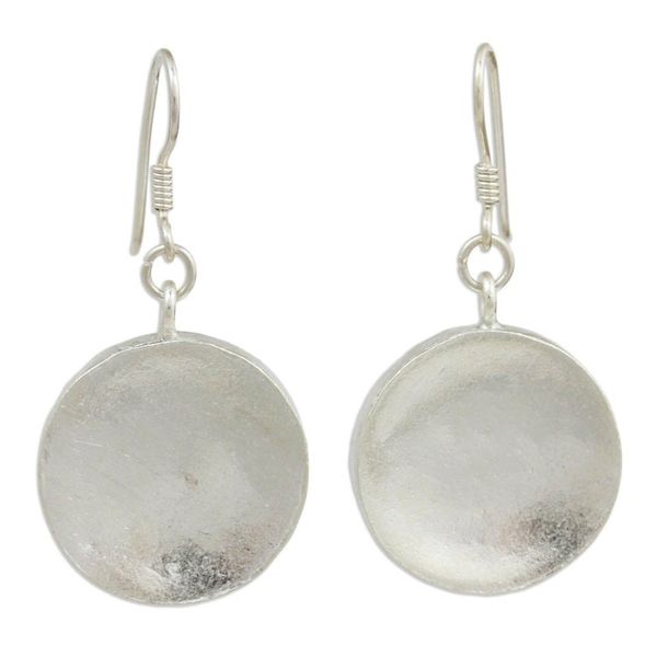 Alternate image for Hand Crafted Silver Dangle Earrings from Thailand Thai Moon