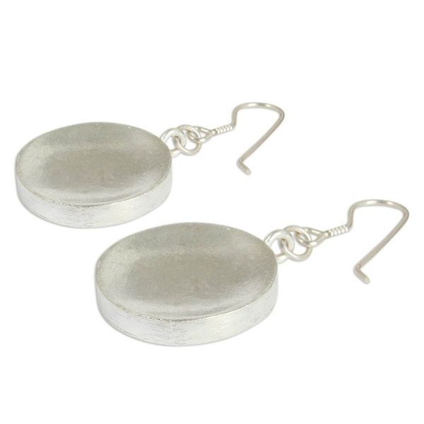 Alternate image for Hand Crafted Silver Dangle Earrings from Thailand Thai Moon