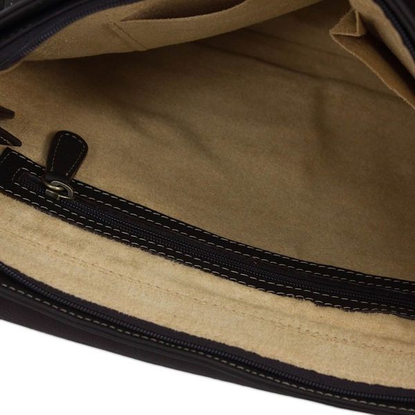 Alternate image for Artisan Crafted Flap Messenger Bag in Espresso Brown Leather Smooth Espresso Brown
