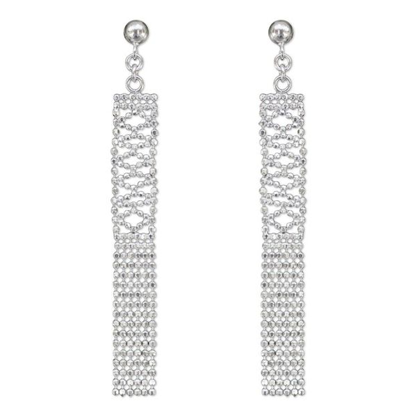 Alternate image for Contemporary Sterling Silver Waterfall Style Earrings Mandarin Fringe