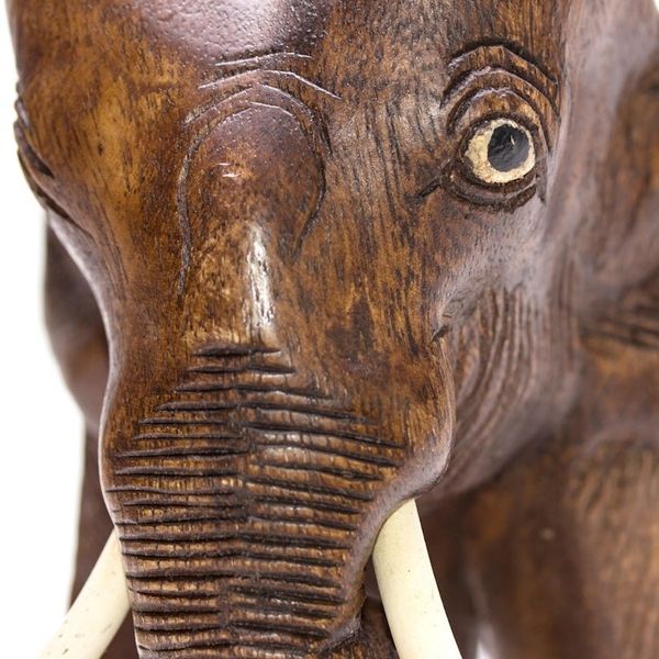 Alternate image for Hand Carved Wood Elephant Sculpture from Thailand Charming Little Elephant