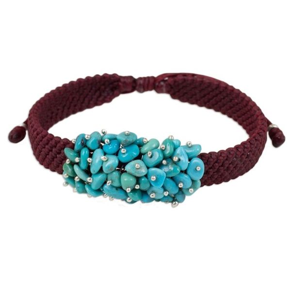 Alternate image for Handmade Cranberry Bracelet with Reconstituted Turquoise Cranberry Chic