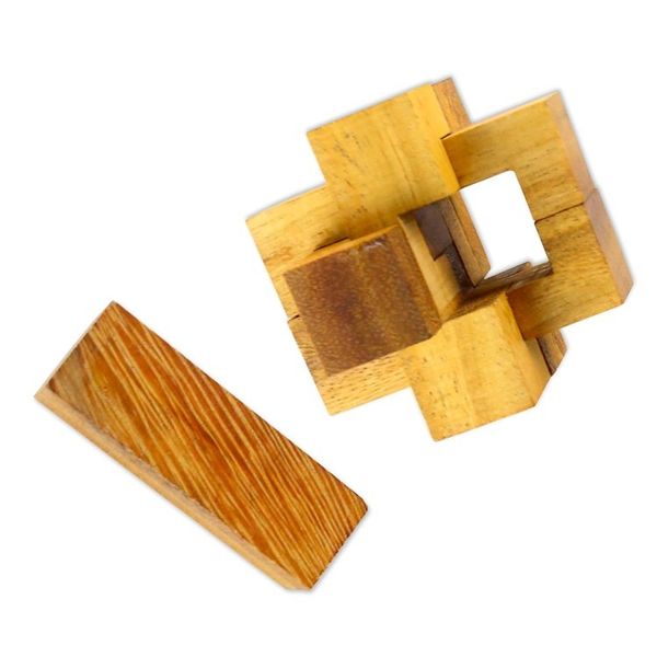 Alternate image for Hand Made Wood Puzzle Game 6 Pieces from Thailand Wood Burr
