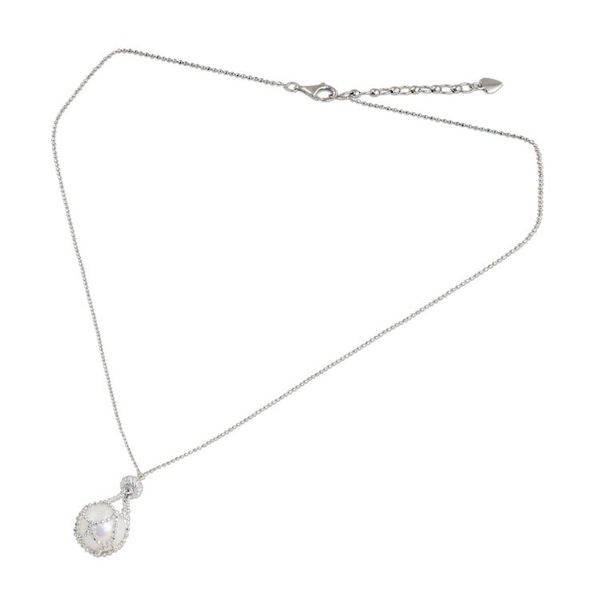 Alternate image for Pearl and Sterling Silver Hand Crafted Pendant Necklace Lily Dewdrop