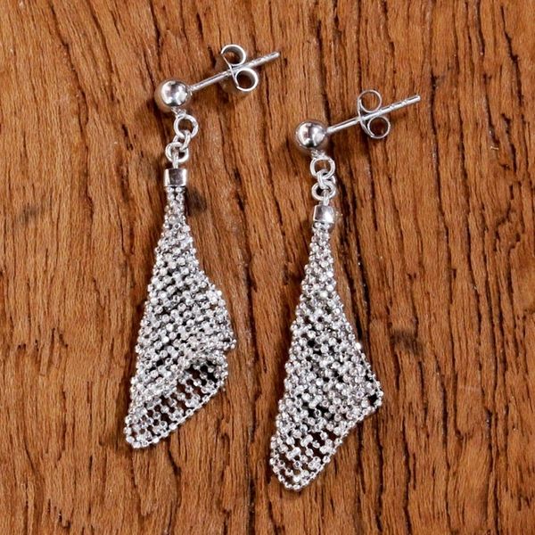 Alternate image for Sterling Silver Ball Chain Dangle Earrings from Thailand Sparkling Dresses