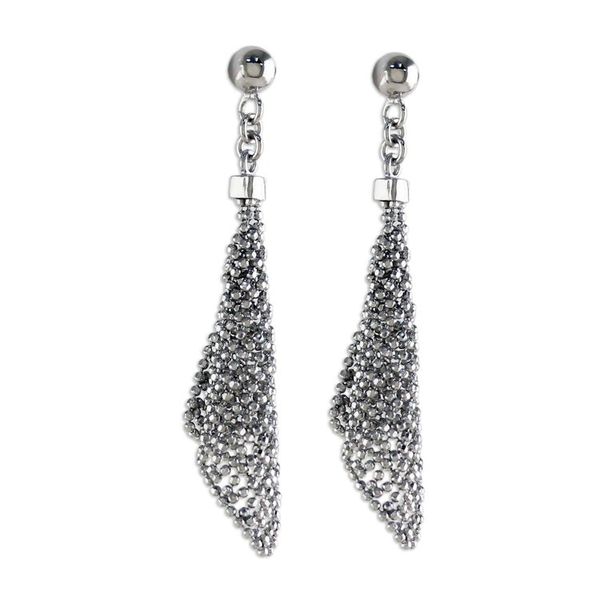 Alternate image for Sterling Silver Ball Chain Dangle Earrings from Thailand Sparkling Dresses