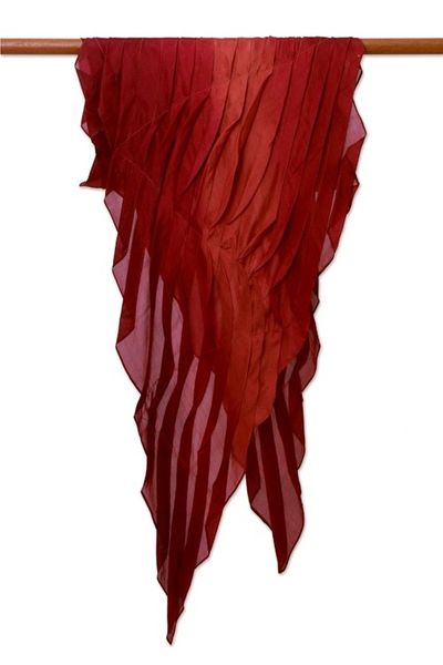 Alternate image for Silk Scarf in Claret Red from Thailand Evolving Lipstick