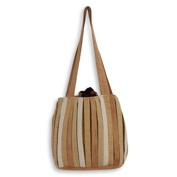 Alternate image for Hand Woven Wool Shoulder Bag with 3 Pockets in Brown and Tan Orient Tan