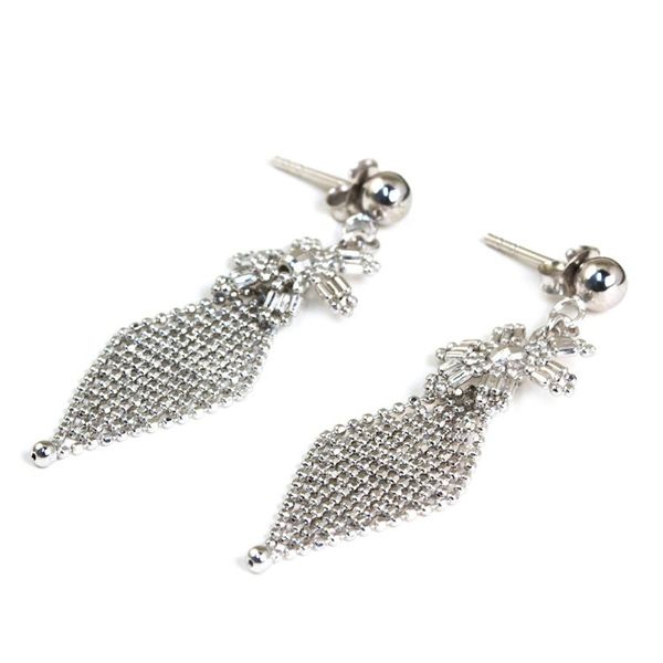 Alternate image for Thai Handcrafted Sterling Silver Daisy Dangle Earrings Daisy Diamond