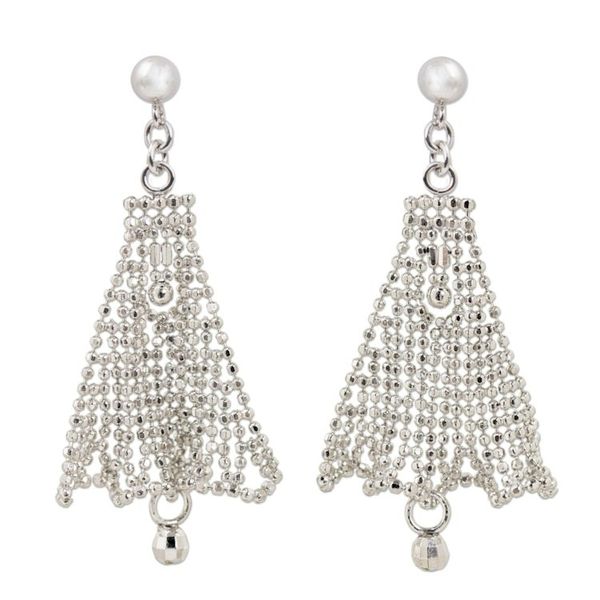 Alternate image for Sterling Silver Chandelier Earrings Skirt Pattern Thailand Silver Skirts