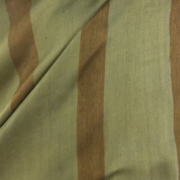 Alternate image for Hand Woven Green Silk Blend Shawl with Striped Motif Jungle Green