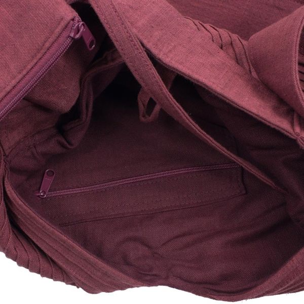 Alternate image for Unique Cotton Pintuck Style Shoulder Bag in Wine Red Surreal Wine