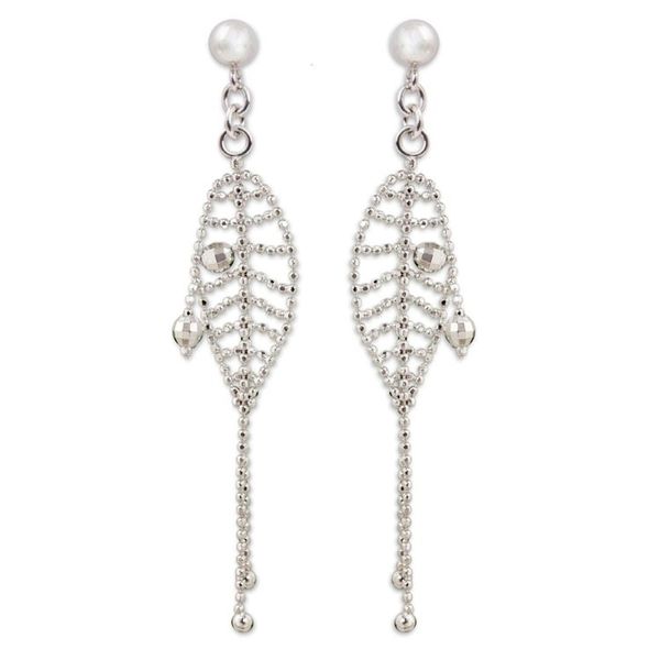 Alternate image for Sterling Silver Beaded Waterfall Earrings from Thailand Dreamcatcher Chandeliers