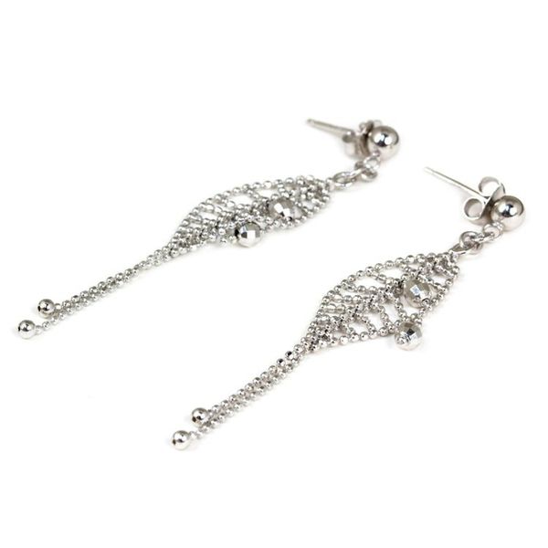Alternate image for Sterling Silver Beaded Waterfall Earrings from Thailand Dreamcatcher Chandeliers