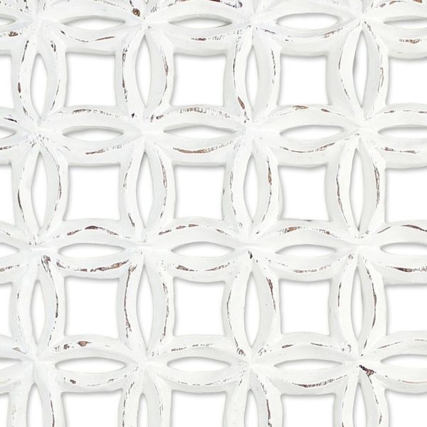 Alternate image for Hand Carved Whitewashed Wood Wall Relief Panel from Thailand Flower Plot