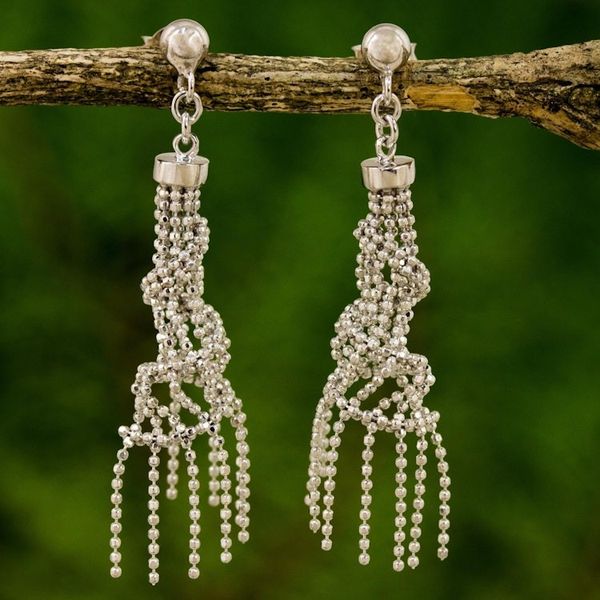 Alternate image for Sterling Silver Helix Shape Dangle Earrings from Thailand Raining Helixes