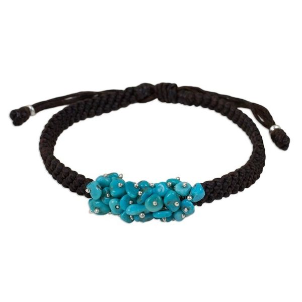 Alternate image for Handmade Reconstituted Turquoise and Polyester Bracelet Cozy Chic