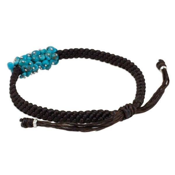 Alternate image for Handmade Reconstituted Turquoise and Polyester Bracelet Cozy Chic