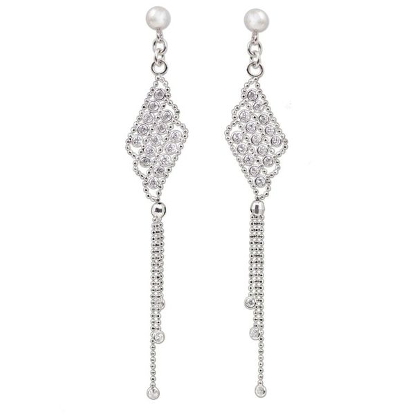 Alternate image for Sterling Silver Waterfall Earrings on Posts from Thailand Dazzling Chandeliers