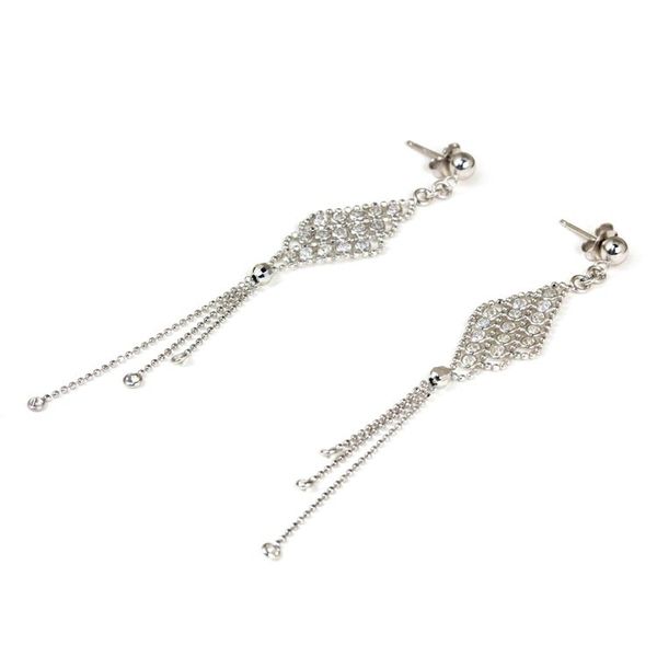 Alternate image for Sterling Silver Waterfall Earrings on Posts from Thailand Dazzling Chandeliers