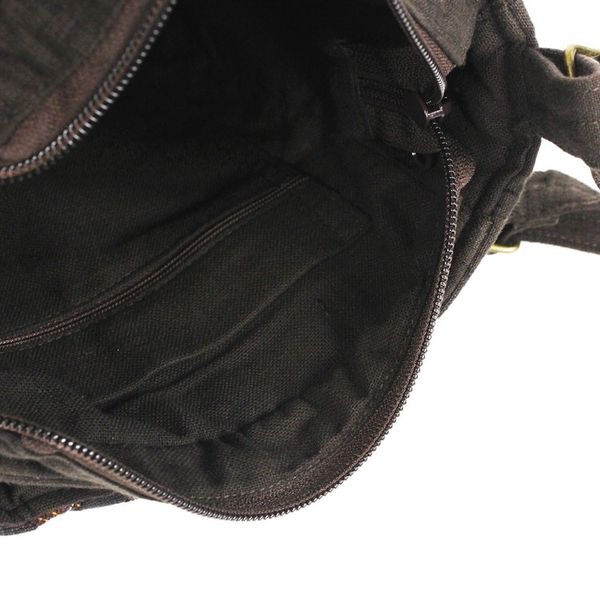 Alternate image for Thai Applique Shoulder Bag in Brown Cotton and 3 Pockets Brown Siam