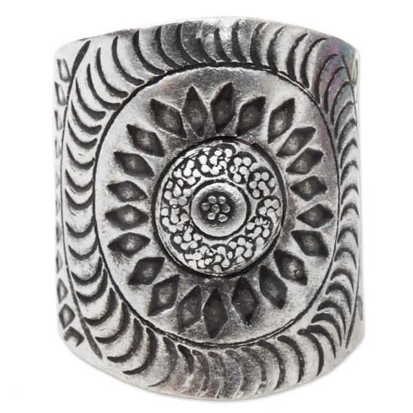 Alternate image for Hand Made Sterling Silver Wrap Ring Floral Thailand Karen Aster