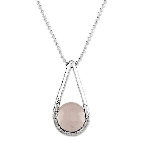 Alternate image for Sterling Silver Pink Chalcedony Pendant Necklace Thailand Skyfall in Pink