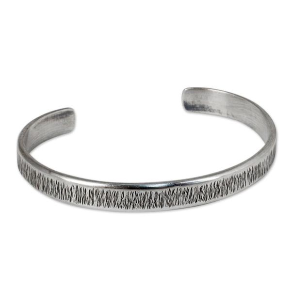 Alternate image for Free Trade Cuff Bracelet Sterling Silver from Thailand Gentle Sea Grass