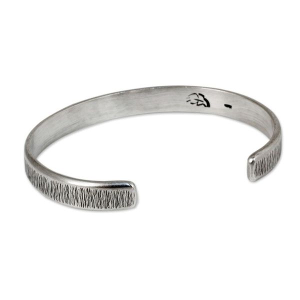 Alternate image for Free Trade Cuff Bracelet Sterling Silver from Thailand Gentle Sea Grass