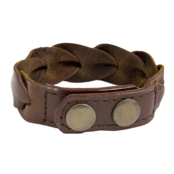 Alternate image for Artisan Crafted Leather Bracelet from Thailand On My Way
