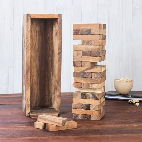 Alternate image for Hand Made Wood Stacking Tower Game from Thailand Tower of Fun